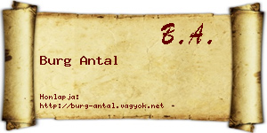 Burg Antal névjegykártya